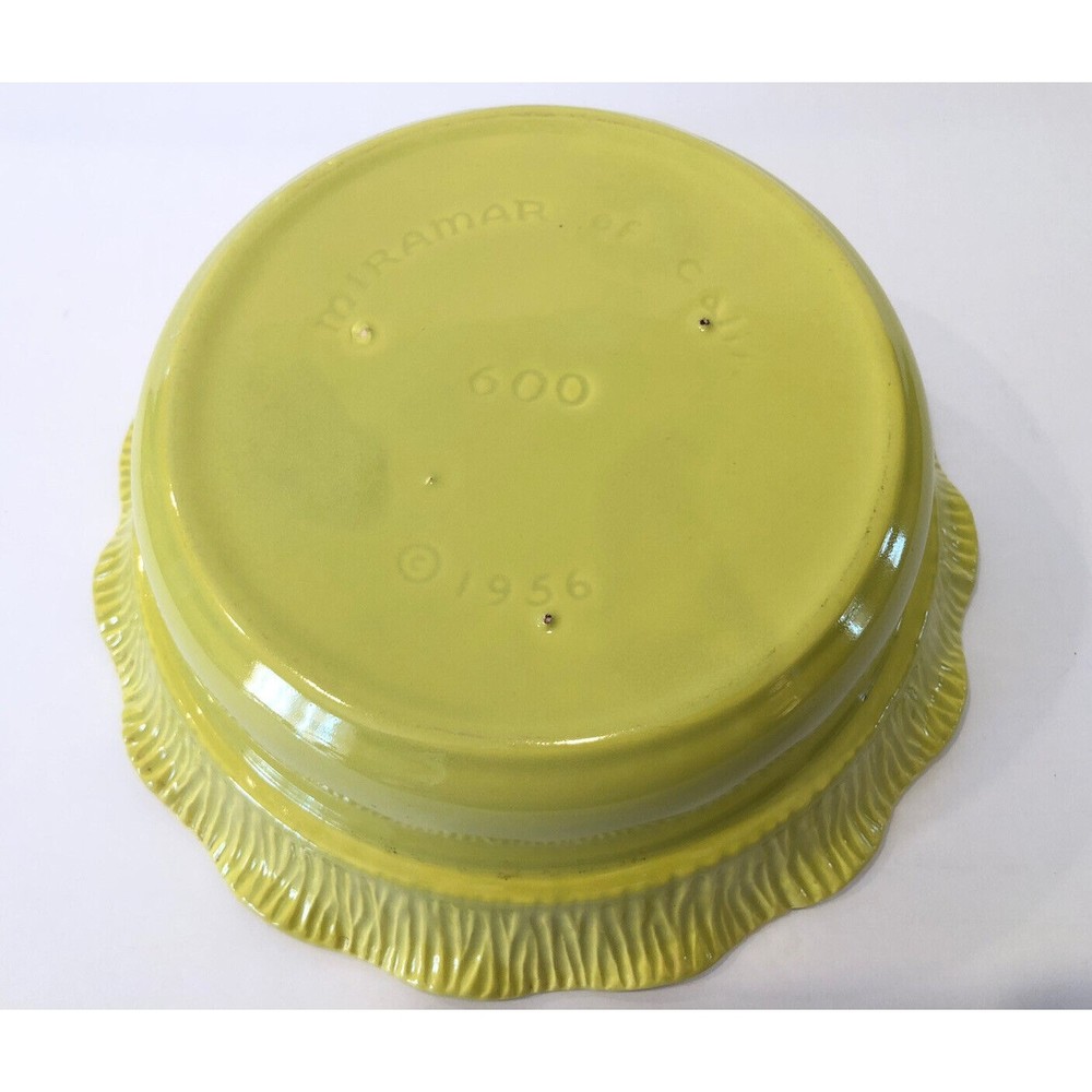 VTG 1956 Miramar Of California Pottery Dish Bowl 600 No Lid Lime Green with tray - Picture 4 of 11